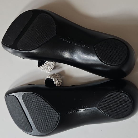 Robert Clergerie Sandal Slides Beaded White Starfish Black SZ 6.5 Resort - Picture 3 of 11